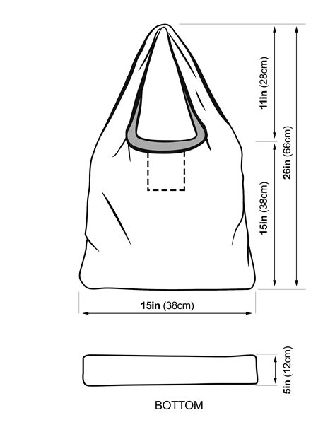 grocery bag size chart.